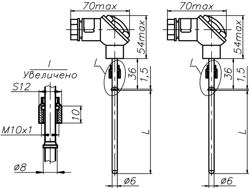 Комплект термометров сопротивления платиновых ТЕРМИКО КТПТР-04-Pt100-133 Термометры #1