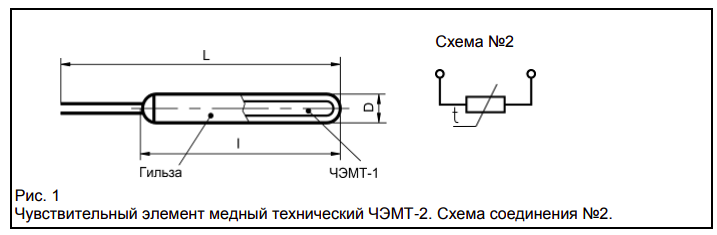 Элемент чувствительный медный ТЕРМИКО ЧЭМТ-2-50-С-3,0-45 ТЭНы